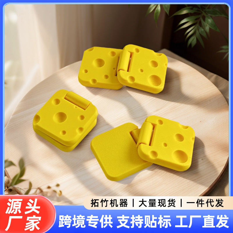 3D Printed Personalized Creative and Cute Yellow Cheese Fingertip Slider Stress Relief Toy Rotating Flip Toy - image 1
