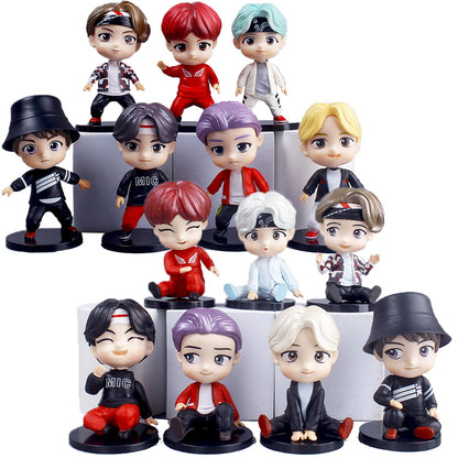 Q-Version Celebrity Idol Group Cartoon Figurines, Bts 7 Capsule Toy Figurines, Blind Box Doll Machine Desktop Ornaments - image 1