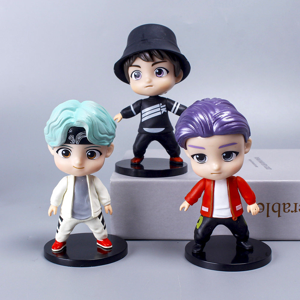 Q-Version Celebrity Idol Group Cartoon Figurines, Bts 7 Capsule Toy Figurines, Blind Box Doll Machine Desktop Ornaments - image 4