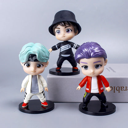 Q-Version Celebrity Idol Group Cartoon Figurines, Bts 7 Capsule Toy Figurines, Blind Box Doll Machine Desktop Ornaments - image 4