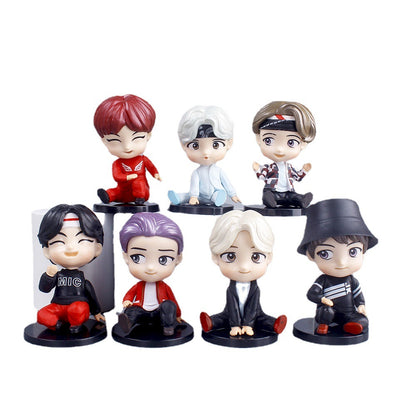 Q-Version Celebrity Idol Group Cartoon Figurines, Bts 7 Capsule Toy Figurines, Blind Box Doll Machine Desktop Ornaments - image 5