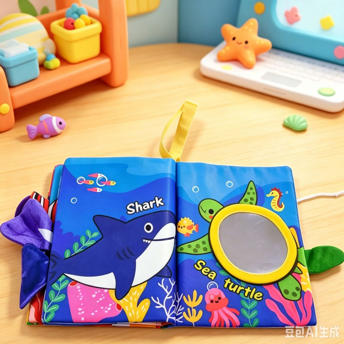 Baby Tail Cloth Book Early Education Toy for Infants, Tear-Resistant and Chewable, Animal-Themed Toy for Infants and Toddlers - image 1