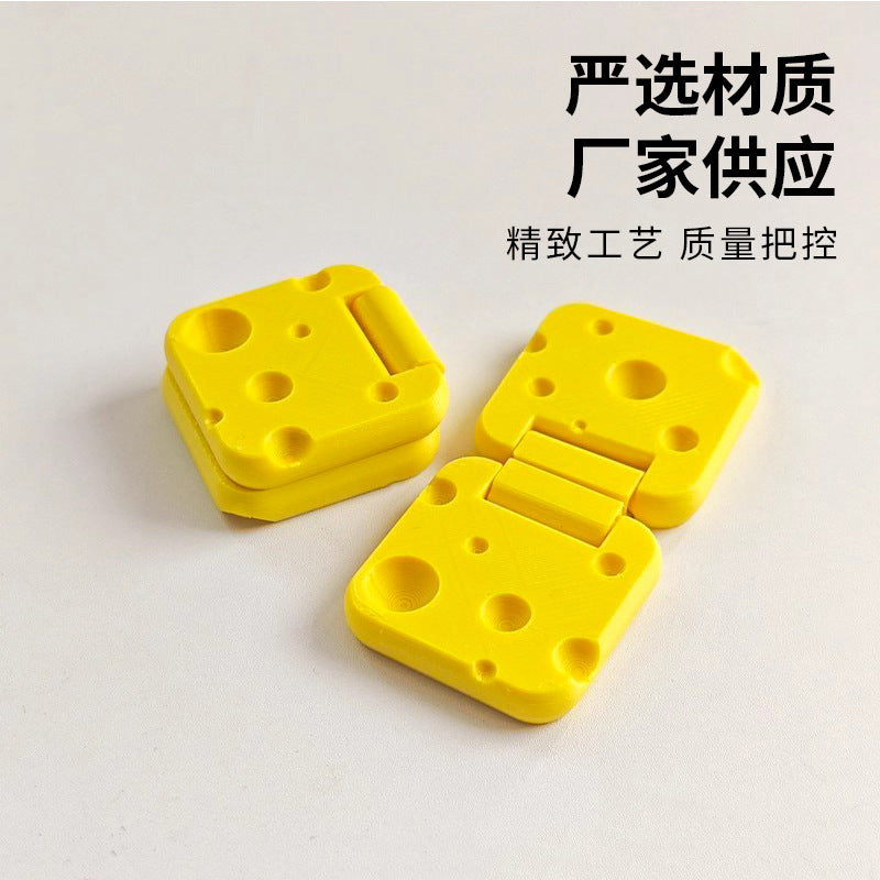 3D Printed Creative and Personalized Yellow Cheese Fingertip Slider Stress Relief Toy Office Decoration Rotating Flip Toy - image 2