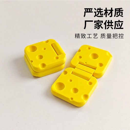 3D Printed Creative and Personalized Yellow Cheese Fingertip Slider Stress Relief Toy Office Decoration Rotating Flip Toy - image 2