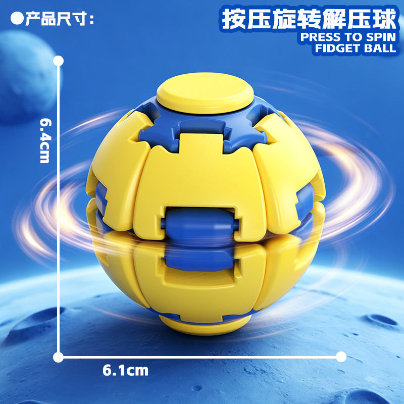 Cross-Border Popular Stress-Relief Ball, Colorful 3D Printed Press-And-Spin Ball, Fingertip Gyro, Educational Stress-Relief Small Toy Wholesale - image 4