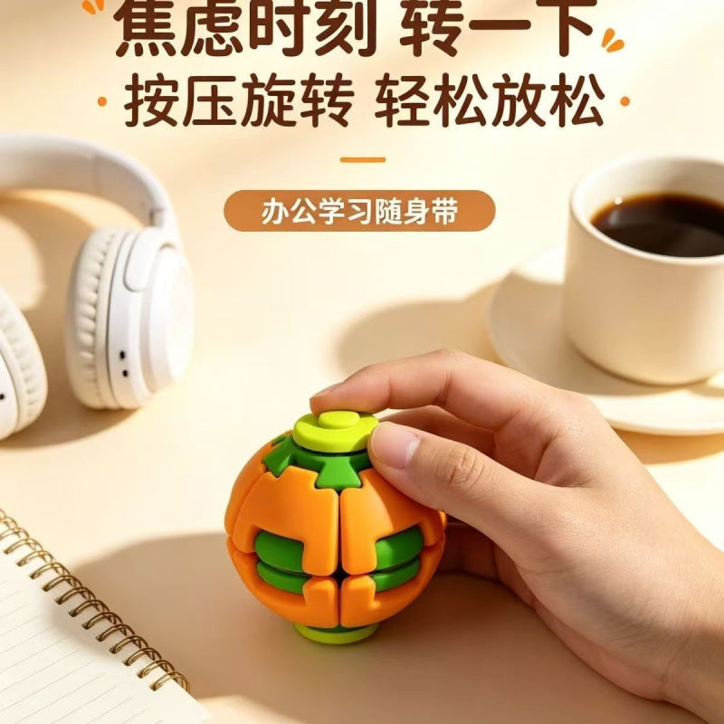 Cross-Border Colorful 3D Printed Press-And-Spin Stress Relief Ball, Football Fidget Spinner, Portable Toy for Office and Classroom - image 4