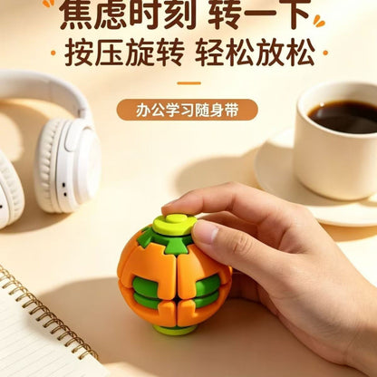 Cross-Border Colorful 3D Printed Press-And-Spin Stress Relief Ball, Football Fidget Spinner, Portable Toy for Office and Classroom - image 4
