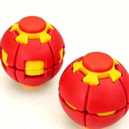 Cross-Border Colorful 3D Printed Press-And-Spin Stress Relief Ball, Football Fidget Spinner, Portable Toy for Office and Classroom - image 5