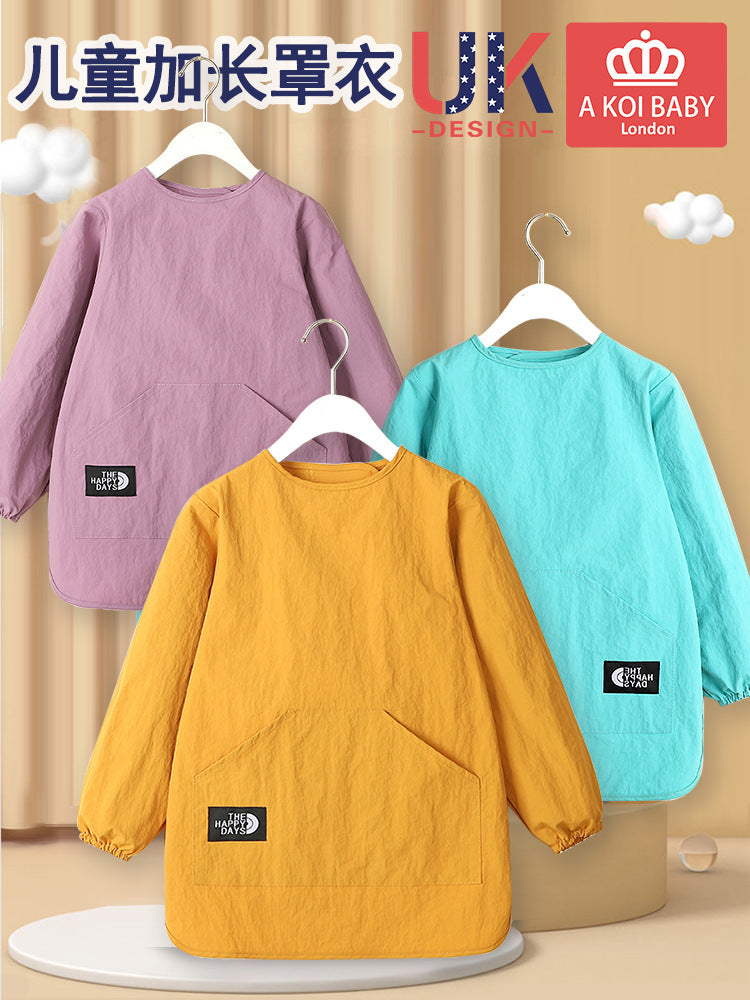 Baby Long-Sleeved Waterproof Smock, Anti-Dirty Protective Clothing for Infants and Children, Eating Bib, Painting Apron, Can Be Printed with Logo - image 1