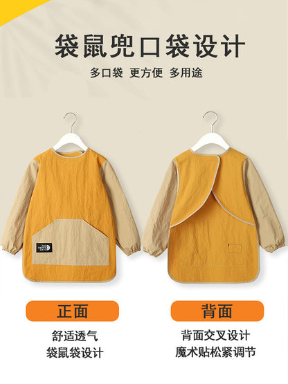 Baby Long-Sleeved Waterproof Smock, Anti-Dirty Protective Clothing for Infants and Children, Eating Bib, Painting Apron, Can Be Printed with Logo - image 3