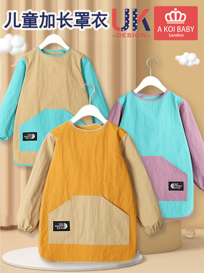 Baby Long-Sleeved Waterproof Smock, Anti-Dirty Protective Clothing for Infants and Children, Eating Bib, Painting Apron, Can Be Printed with Logo - image 2