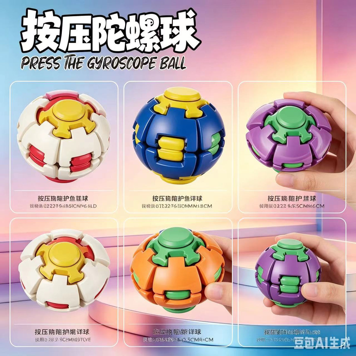 Pressing Gyro Ball Children's Educational Assembly Cube Ball Fingertip Rotating Stress-Relief Rolling Ball Magic Bean Stress-Relief Toy - image 4