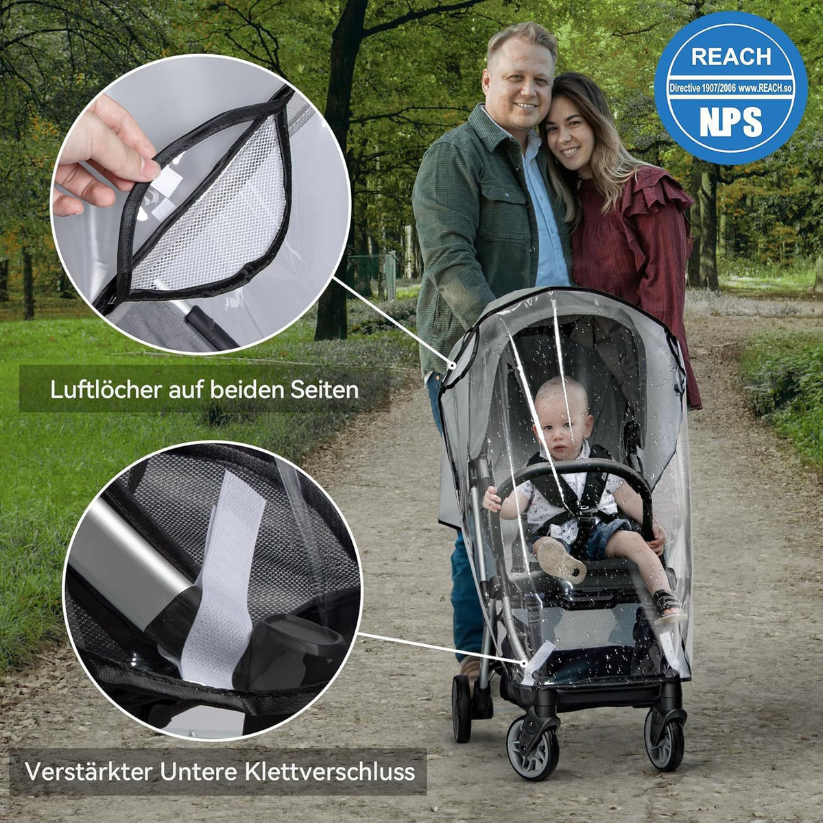 Stroller Cover, Baby Stroller Rain Cover, Universal Raincoat, Universal Stroller Cover, Baby Windproof and Rainproof Cover - image 4
