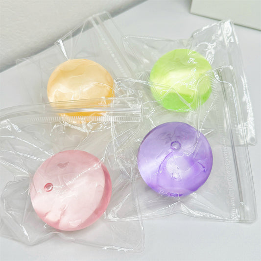 Transparent Handmade Ball in Blue, Pink, Yellow, Green, and Purple, Maltose Squeeze Toy, Slow Rebound Coconut Stress Relief Ball - image 2