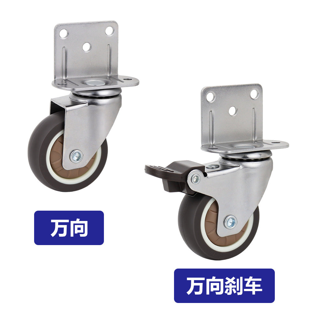 Cross-Border 1.0inch 1.2inch 1.5inch 2inch L-Shaped Tpr Silent Furniture Wheels Baby Crib Swivel Casters with Brakes - image 5
