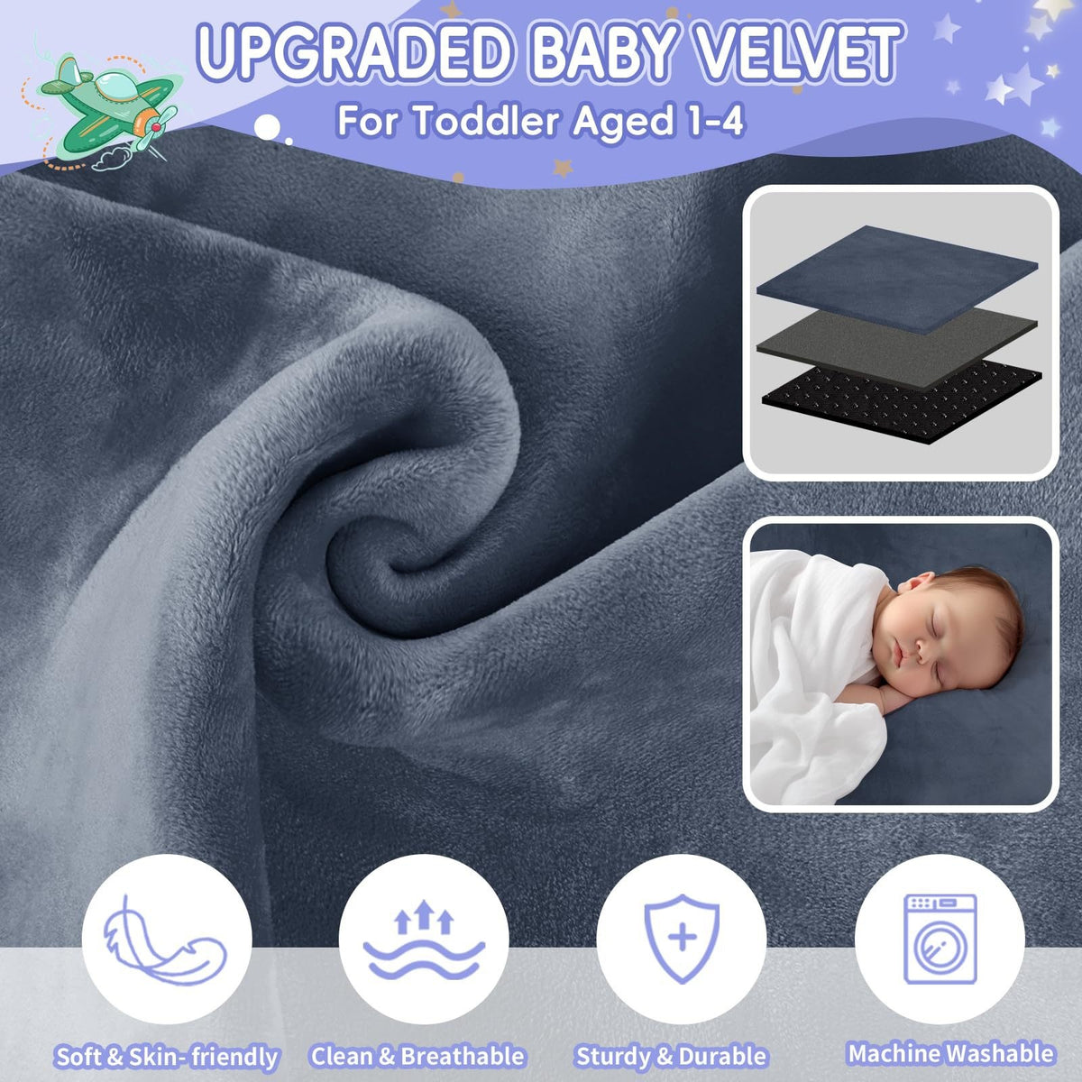 Amazon Baby Airplane Hammock Portable Children's Travel Bed Airplane Seat Extender Hanging Footrest - image 3