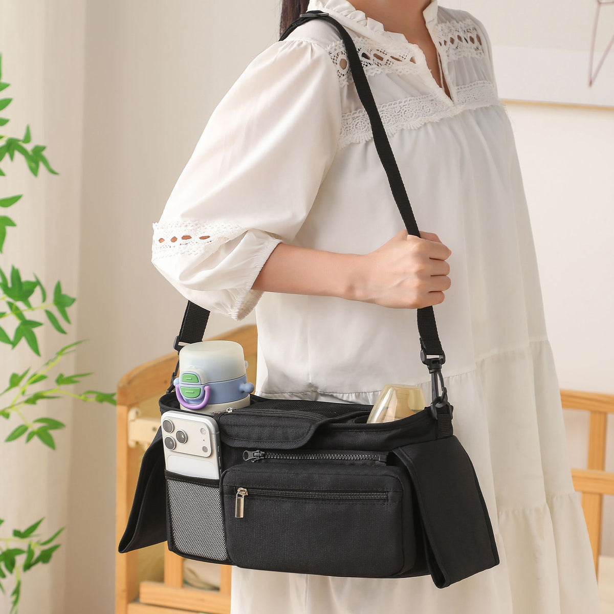 Stroller storage bag, large-capacity hanging bag, baby stroller organizer, storage bag, baby stroller accessory - image 2