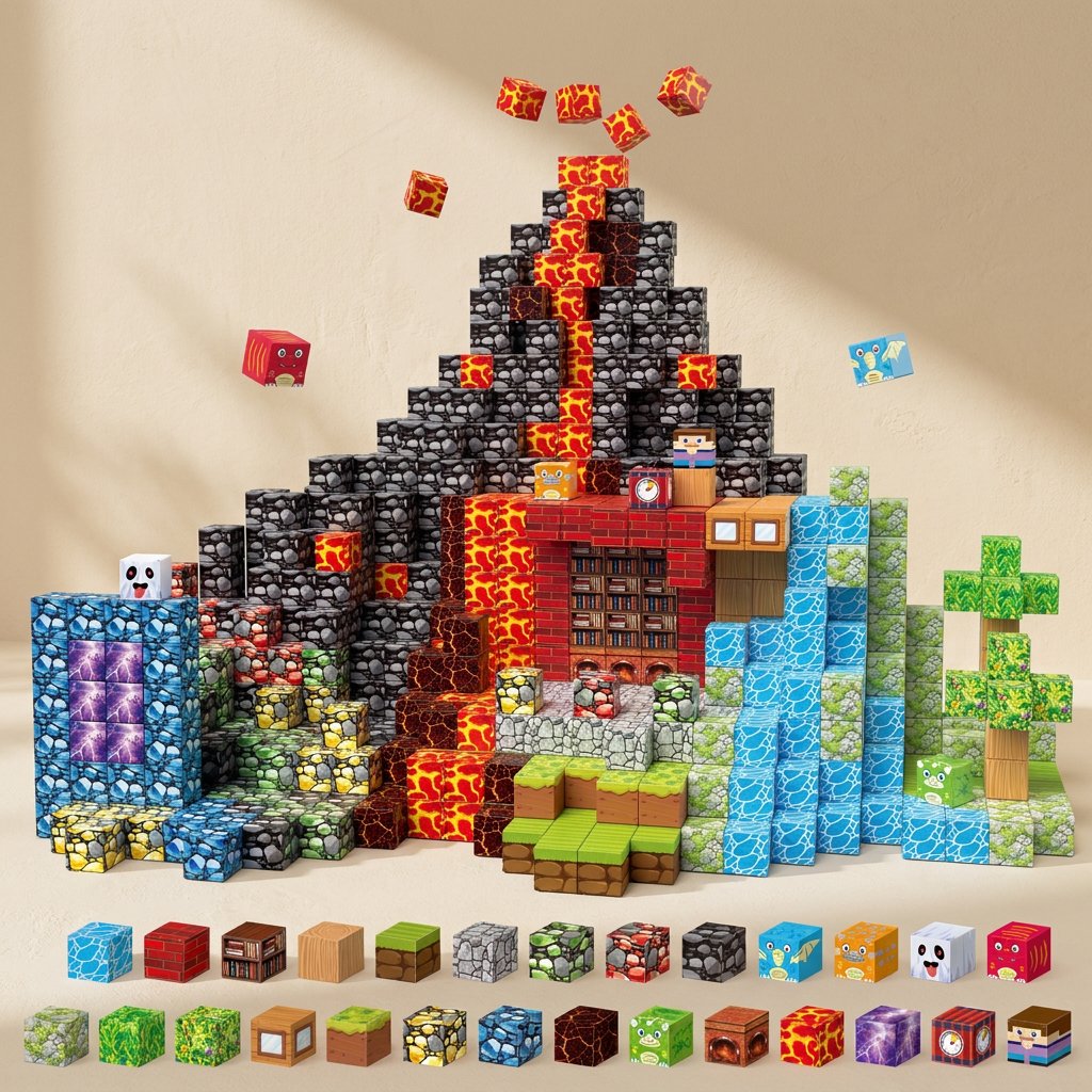 ABS magnetic building blocks supplied in a color box