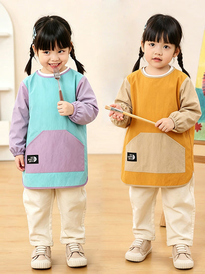 Baby Long-Sleeved Waterproof Smock, Anti-Dirty Protective Clothing for Infants and Children, Eating Bib, Painting Apron, Can Be Printed with Logo - image 2