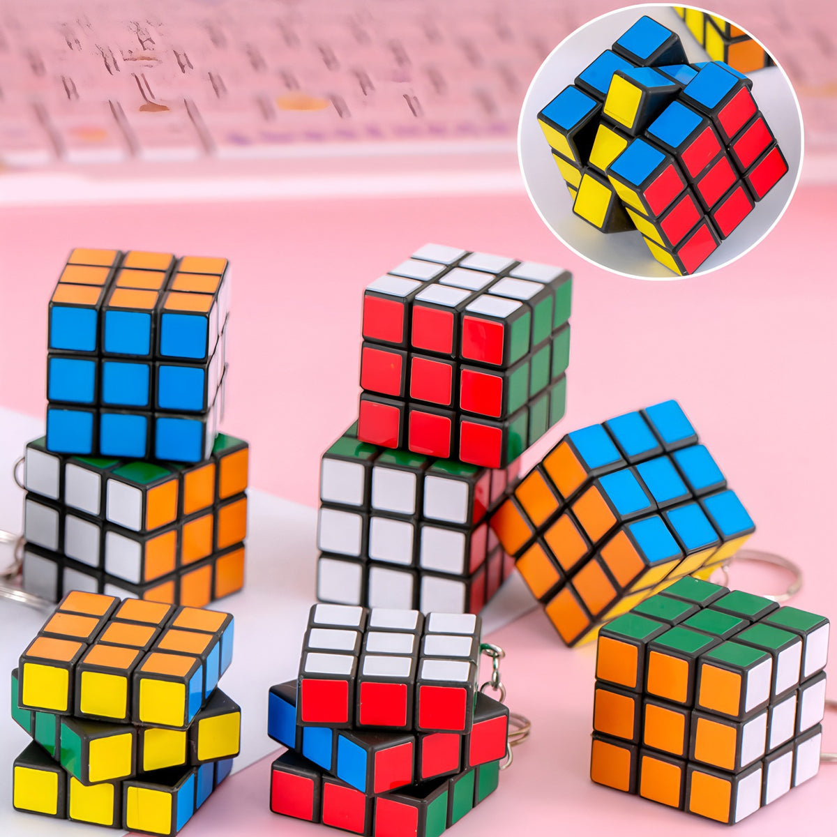 3x3 Mini Cube Pendant Keychain Educational Toy for Children Stress Relief Small Cube Wholesale Cross-Border Bestselling Toy - image 3