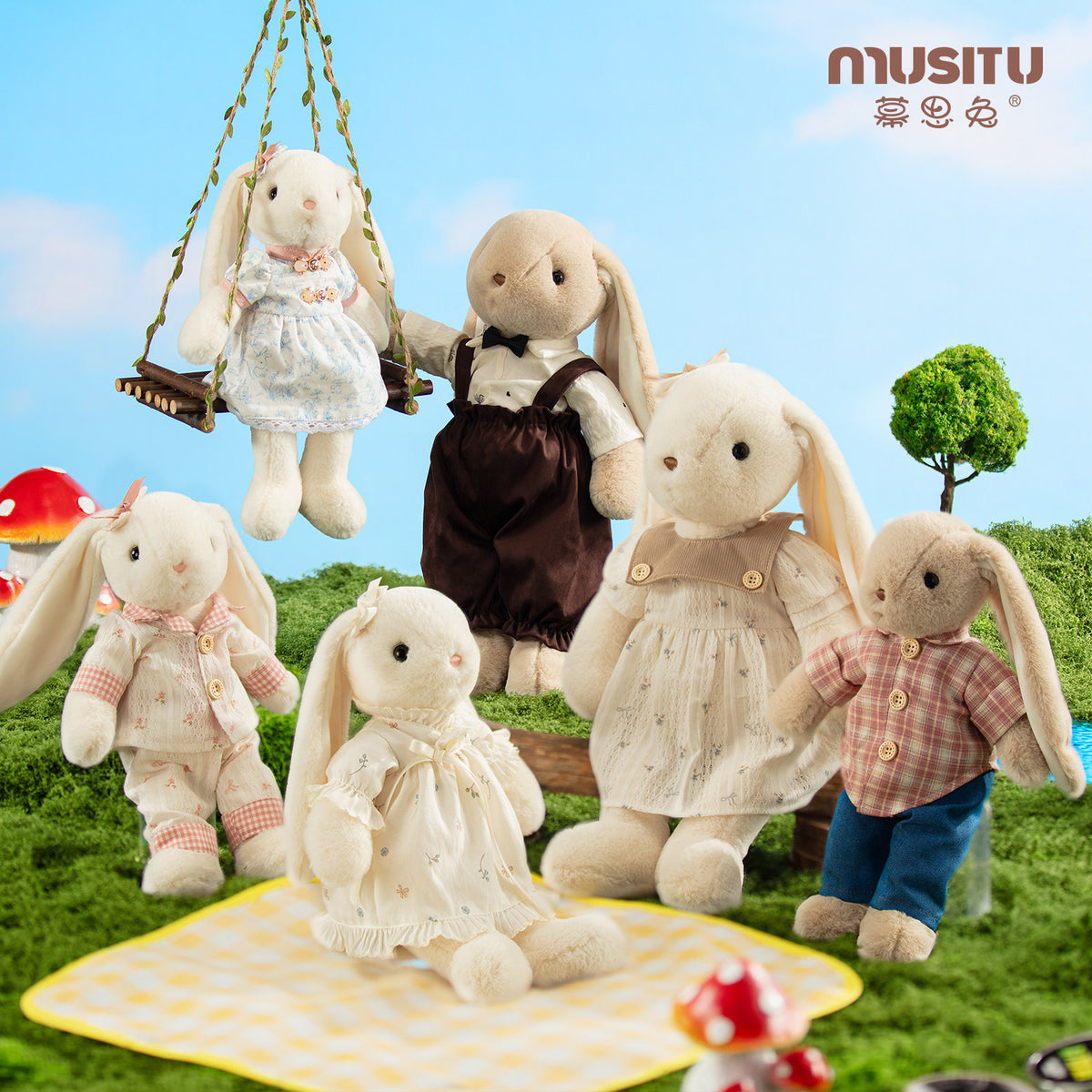 Cartoon Annie Rabbit Plush Toy Doll Cute Little White Rabbit Stuffed Doll Children's Comfort Sleeping Pillow Gift - image 2