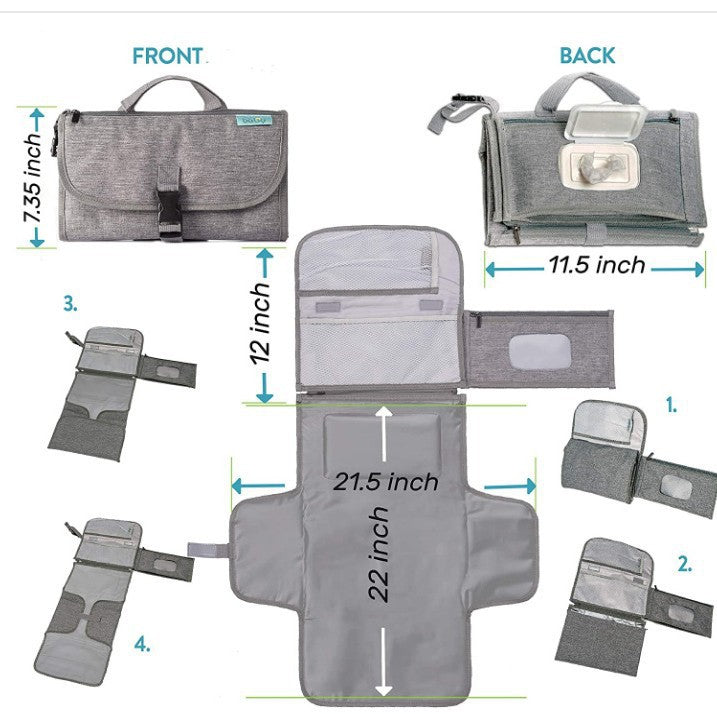 Cross-border best-selling portable diaper changing pad, waterproof, foldable, hanging stroller urine-proof pad with storage bag, wholesale - image 4