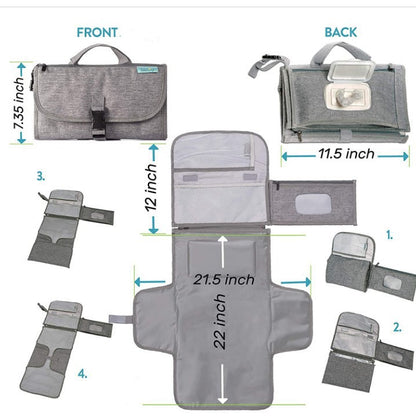 Cross-border best-selling portable diaper changing pad, waterproof, foldable, hanging stroller urine-proof pad with storage bag, wholesale - image 4