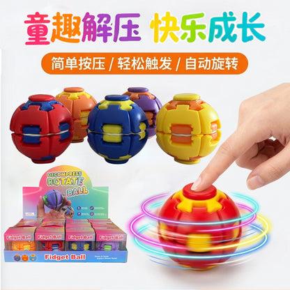 Hot-selling new product: press-and-rotate ball stress-relief fidget spinner, press-and-rotate spinner with dazzling lights, transformable stress-relief toy - image 1