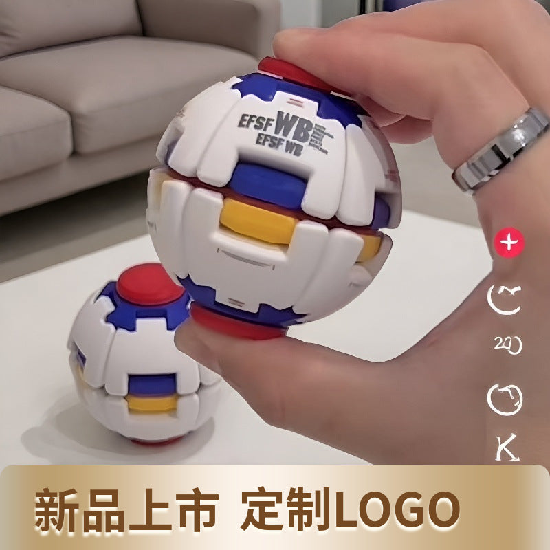 Hot-selling new product: press-and-rotate ball stress-relief fidget spinner, press-and-rotate spinner with dazzling lights, transformable stress-relief toy - image 4