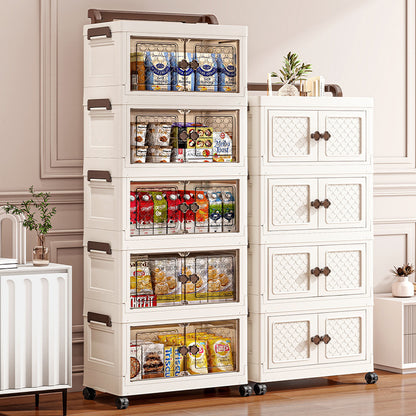 No-installation storage cabinet, shelf cabinet, household plastic folding children's wardrobe, snack toy clothing storage cabinet - image 1