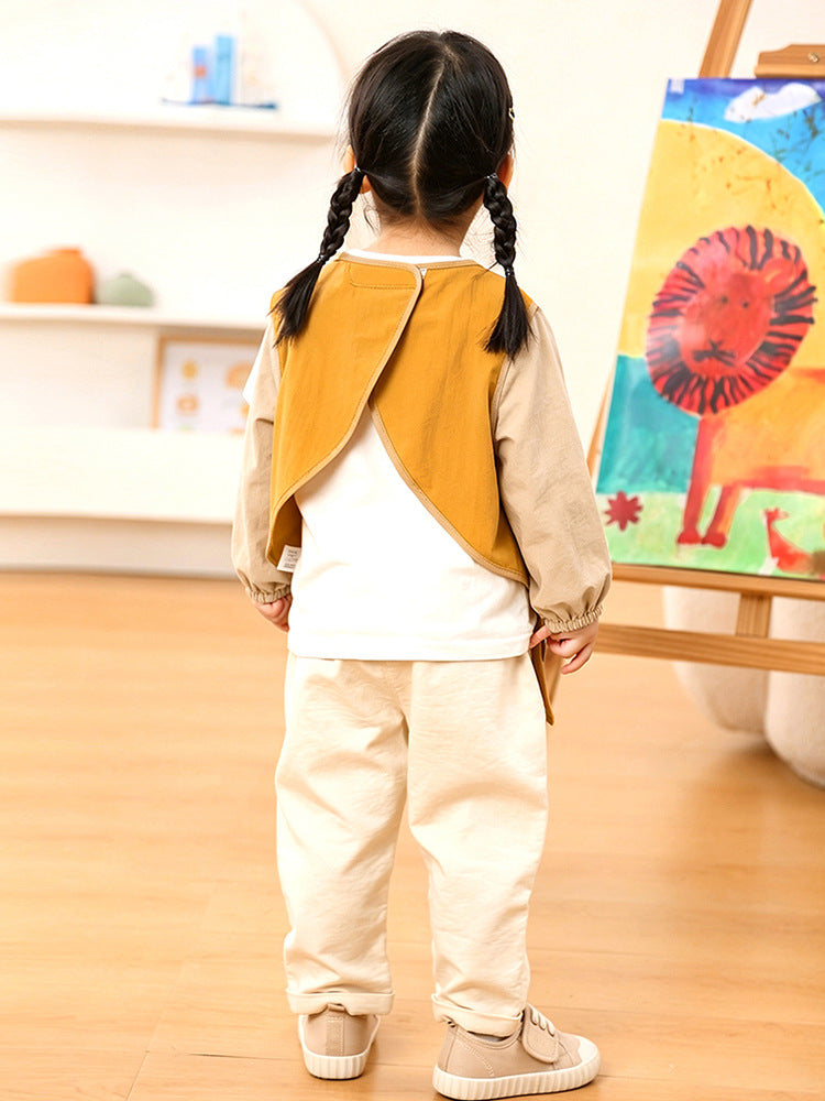 Baby long-sleeve waterproof smock, children's feeding bib, anti-dirt protective clothing, painting apron, can be printed with logo - image 3