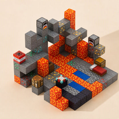 Magnetic plastic building blocks for free assembly - view 2