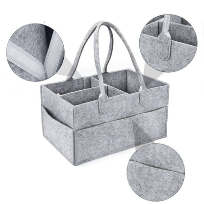 New felt compartmentalized large-capacity diaper storage bag for baby stroller, bedside hanging bag, portable mommy bag - image 5