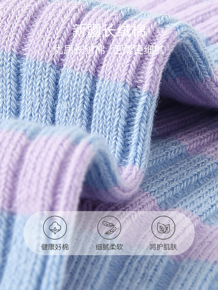 2033 Children's Socks Wholesale Autumn and Winter Jumping Candy Baby Striped Cartoon Elastic Breathable Sports Socks Double Needle Socks - image 4