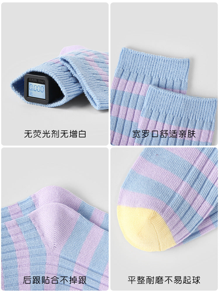 2033 Children's Socks Wholesale Autumn and Winter Jumping Candy Baby Striped Cartoon Elastic Breathable Sports Socks Double Needle Socks - image 5