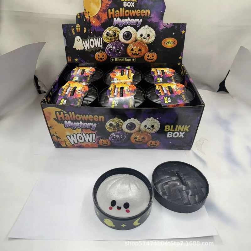 Cross-border Halloween pumpkin and skull squishy toy, stress-relief with steamer, stress-relief toy, manufacturer's stock for wholesale - image 4