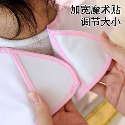 Baby apron PU waterproof reverse-wear long-sleeve bib with Velcro, infant food bib to prevent dirt, kindergarten apron - image 3