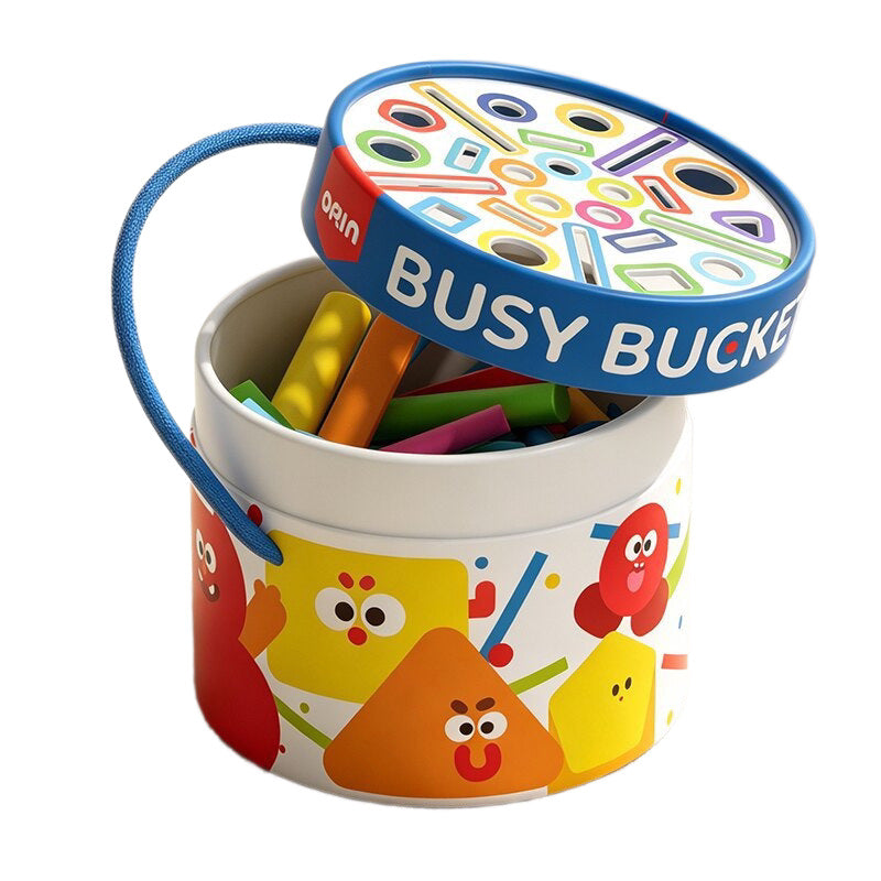 Children's educational building block bucket, colorful shape matching toy, early education enlightenment busy bucket for 1-3 year old toddlers - image 5