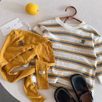 Children's Long-Sleeve T-Shirt 2026 Autumn New Korean Style Striped Round-Neck Top for Boys Fashionable Faux Two-Piece Shawl T-Shirt - image 3