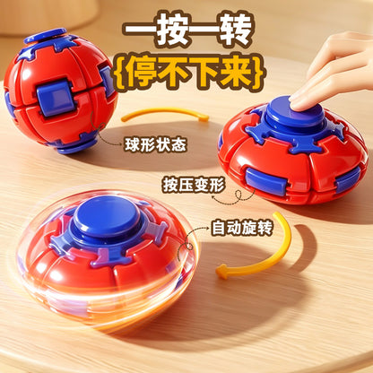 Colorful stress-relief ball, press-and-rotate fidget spinner, portable office boredom-relief and stress-relief toy, large size 6CM, cross-border - image 2