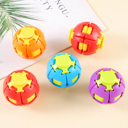 Creative Colorful Press-Deformable Rotating Stress-Relief Ball Children's Educational Fingertip Spinning Gyro Boredom-Relief Toy Ball Gift - image 2