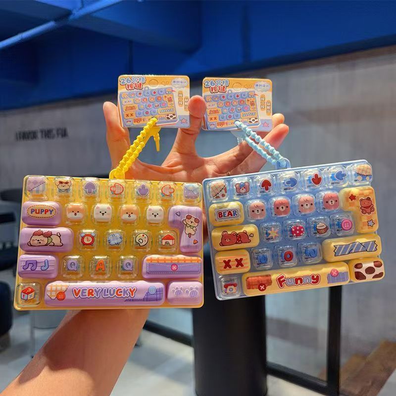 New popular item: Mood-relieving cartoon 26-key mechanical keyboard, children's toy, backpack pendant, birthday keychain - image 3