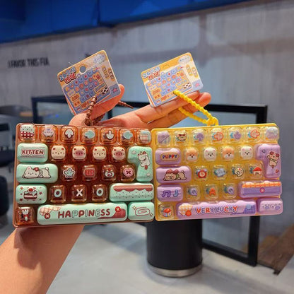 New popular item: Mood-relieving cartoon 26-key mechanical keyboard, children's toy, backpack pendant, birthday keychain - image 4