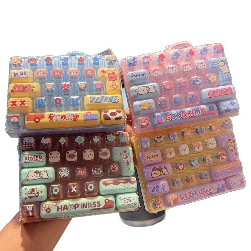 New popular item: Mood-relieving cartoon 26-key mechanical keyboard, children's toy, backpack pendant, birthday keychain - image 5
