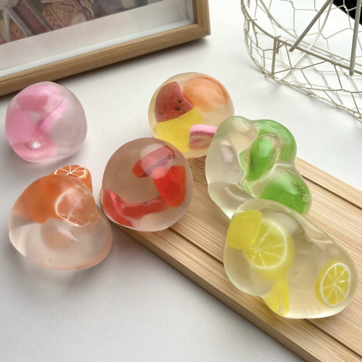 Cross-border popular fruit coconut oil handmade stress-relief toy, moldable vaseline decompression venting ball - image 3