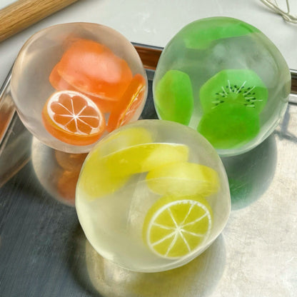 Cross-border popular fruit coconut oil handmade stress-relief toy, moldable vaseline decompression venting ball - image 4