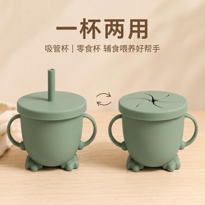 Cross-border children's tableware silicone plate children's supplies silicone bib food bowl spoon nine-piece feeding utensil set - image 3