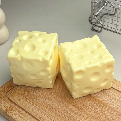 Crunchy Square Cheese Squishy Toy, Sound-Activated Squeaky Stress Relief Ball, Noisy Ball for Stress Reduction and Venting - image 3