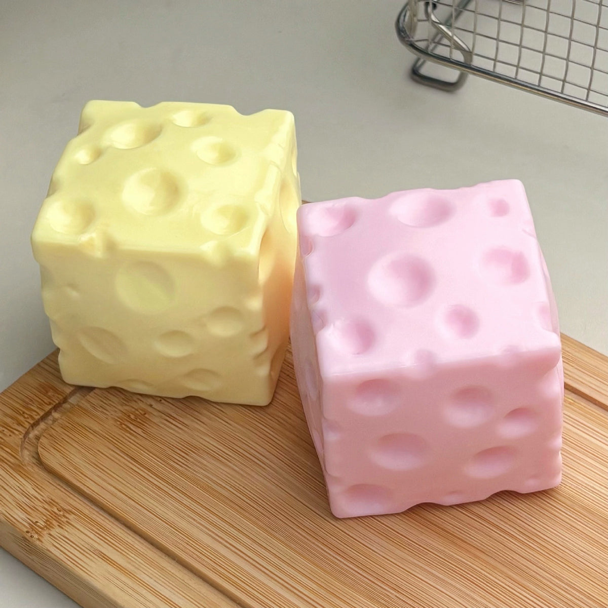 Crunchy Square Cheese Squishy Toy, Sound-Activated Squeaky Stress Relief Ball, Noisy Ball for Stress Reduction and Venting - image 4