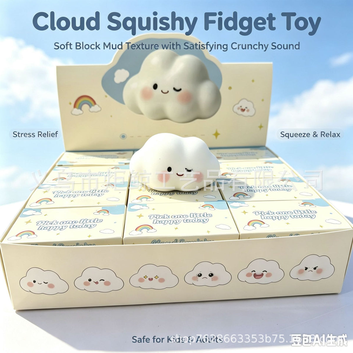 Cross-border ultra-soft stress-relief cloud squeeze toy, slow-rebound magic stress-relief toy, wholesale hand-squeezable simulation toy - image 1